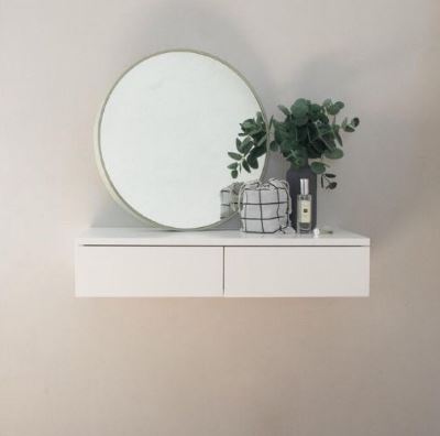 Bàn trang điểm treo tường 2 ngăn dài 80cm gỗ MDF đơn giản mà sang trọng