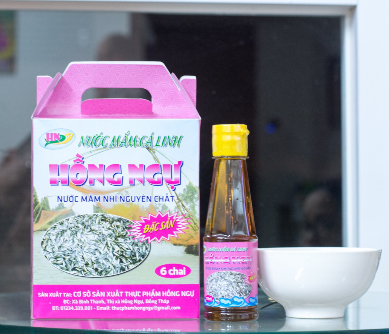 Nước mắm nhĩ truyền thống - Nước mắm Cá Linh Đặc Sản Hồng Ngự, Đồng Tháp - Lốc 6 chai 170ml