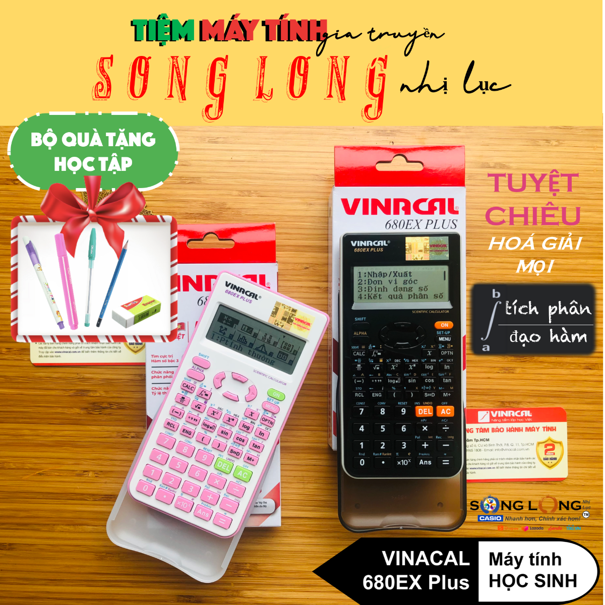 Máy tính học sinh vinacal 680ex plus – “siêu phẩm 555 tính năng” - máy tính vinacal 680ex plus bảo hành 2 năm