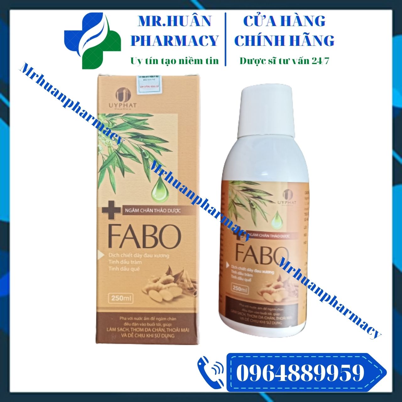 Nước Ngâm Chân Thảo Dược Fabo 250ml - Làm sạch, thơm da chân, thoải mái và dễ chịu khi sử dụng