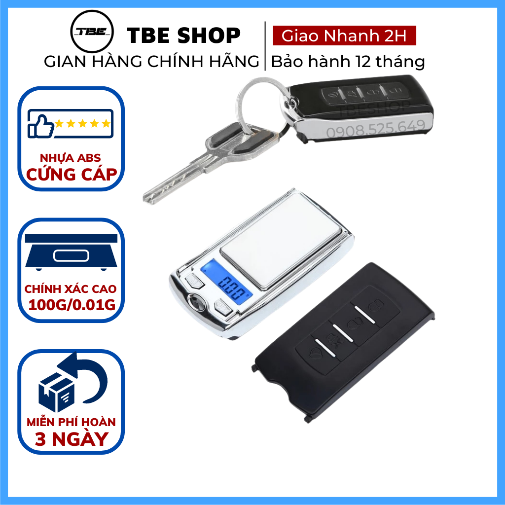 Cân Tiểu Ly Điện Tử Mini 200g 0.01 Kích Thước Siêu Nhỏ Kiểu Dáng Chìa Khóa Ô Tô Remote Bảo Hành 1 Năm ( Màu Đen )