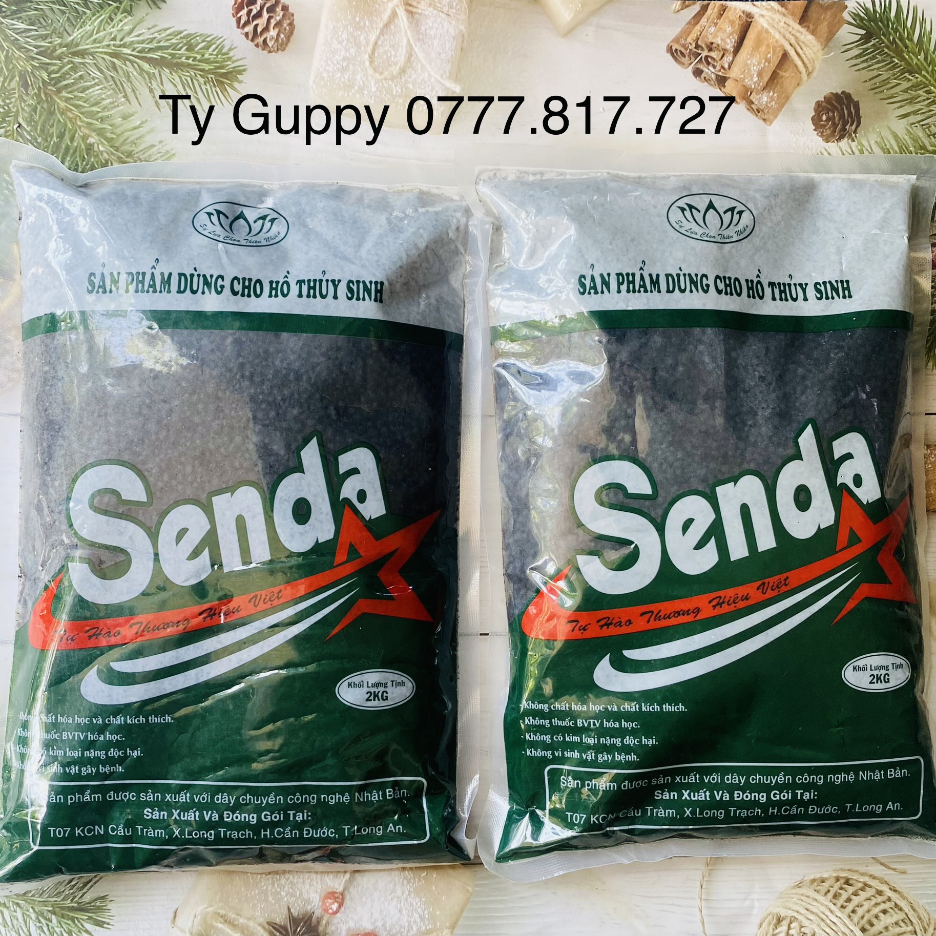 Phân nền thủy sinh senda bao 2kg - phân nền sản xuất bằng công nghệ nhật bản cho bể cá cảnh, bể thủy sinh