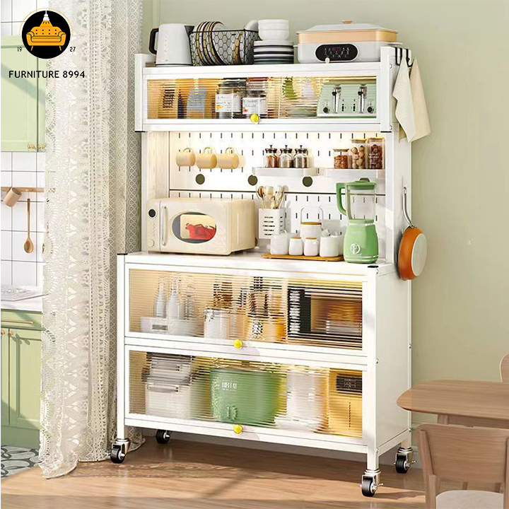 Kệ tủ đa năng nhà bếp cao cấp, Kệ để đồ nhà bếp 5 tầng size rộng 80cm và 100cm