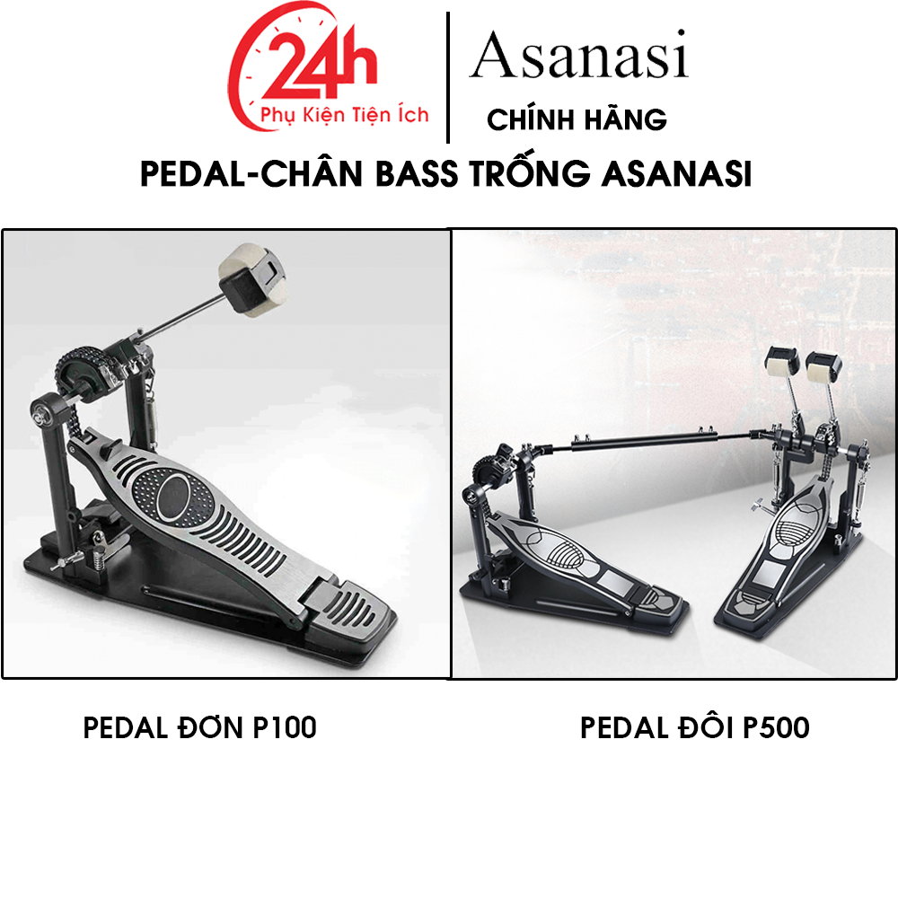 Pedal Đơn, Pedal Đôi Cho Trống - Chân Bass Trống Đơn Đôi Asanasi P-100 P