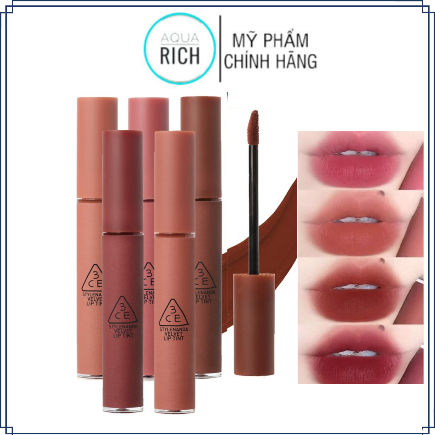 Son kem lì 3ce velvet lip tint 4g full màu