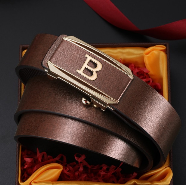 Thắt lưng nam thắt lưng nam đẹp dây nịt nam khóa tự động da bò cao cấp Mặt chữ B