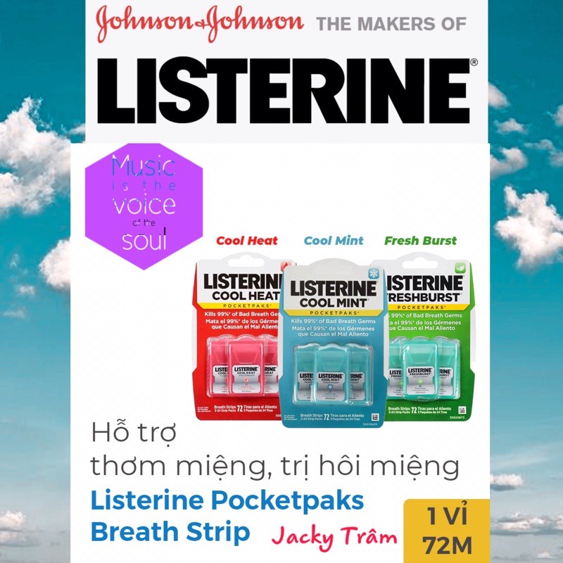 Miếng ngậm thơm miệng diệt khuẩn Listerine của Mỹ
