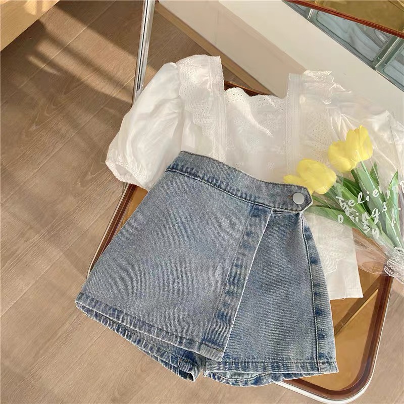 Quần váy bé gái chất liệu bò mềm t8 nhật hà size đại 14 - 45kg