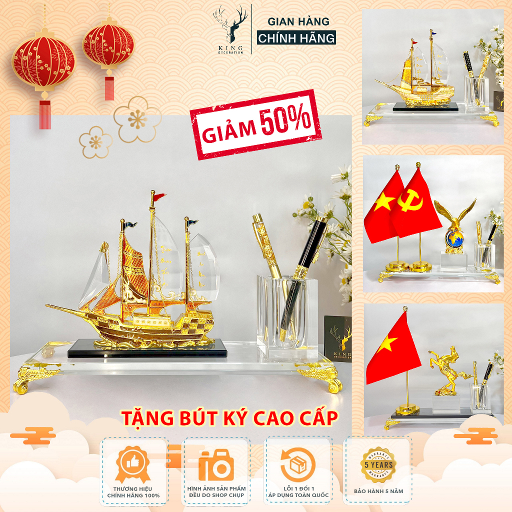 Ống cắm bút, hộp đựng bút doanh nhân chất liệu đồng mạ vàng 24k và pha lê cao cấp, hộp bút để bàn làm việc