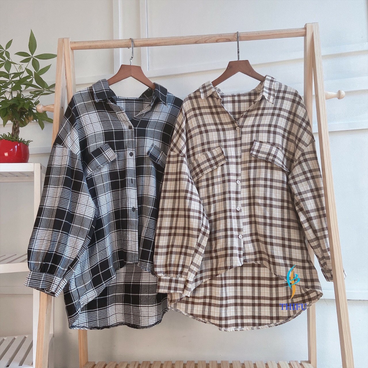 Áo Sơmi Caro Nữ Chất Kate Mịn ,Kiểu Áo Tươi Trẻ Dễ Dàng Phối Đồ PSS