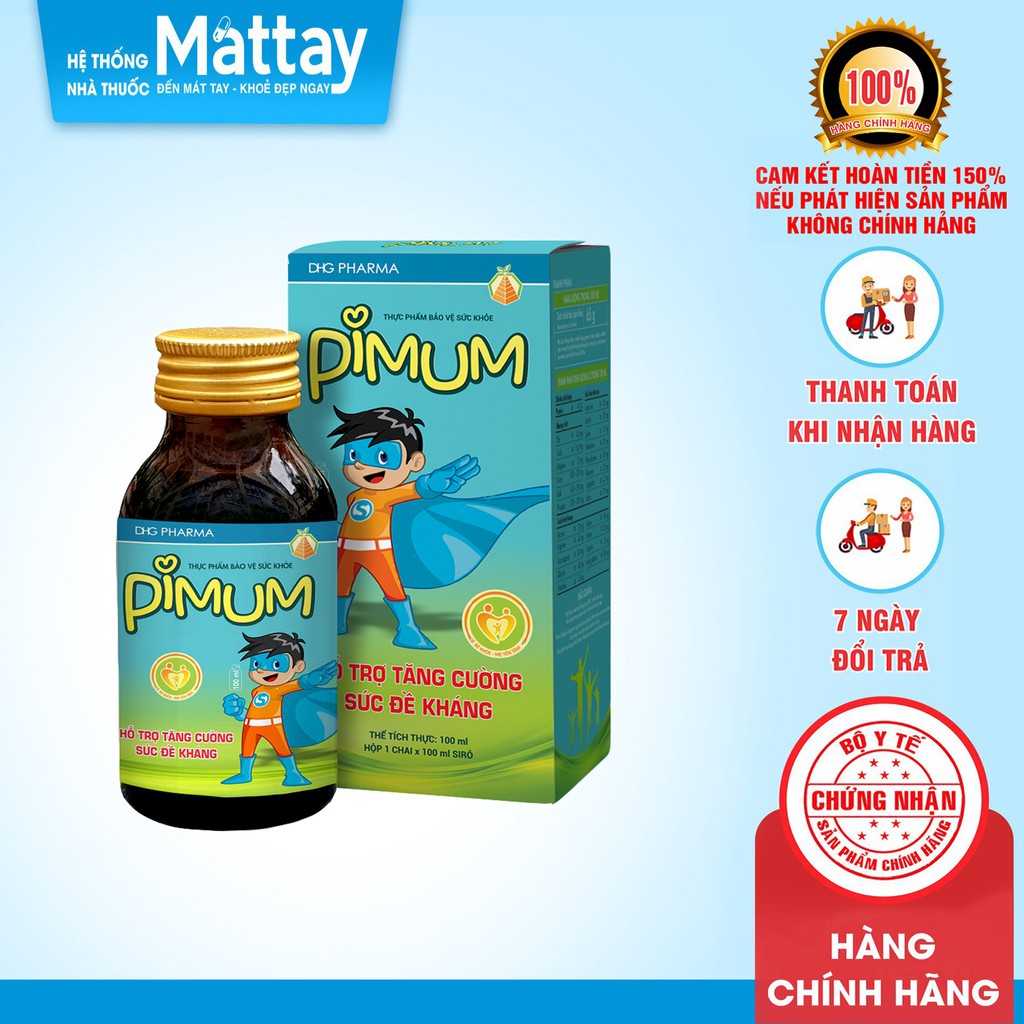 Pimum - dhg pharma - chai 100ml - hỗ trợ tăng cường sức đề kháng