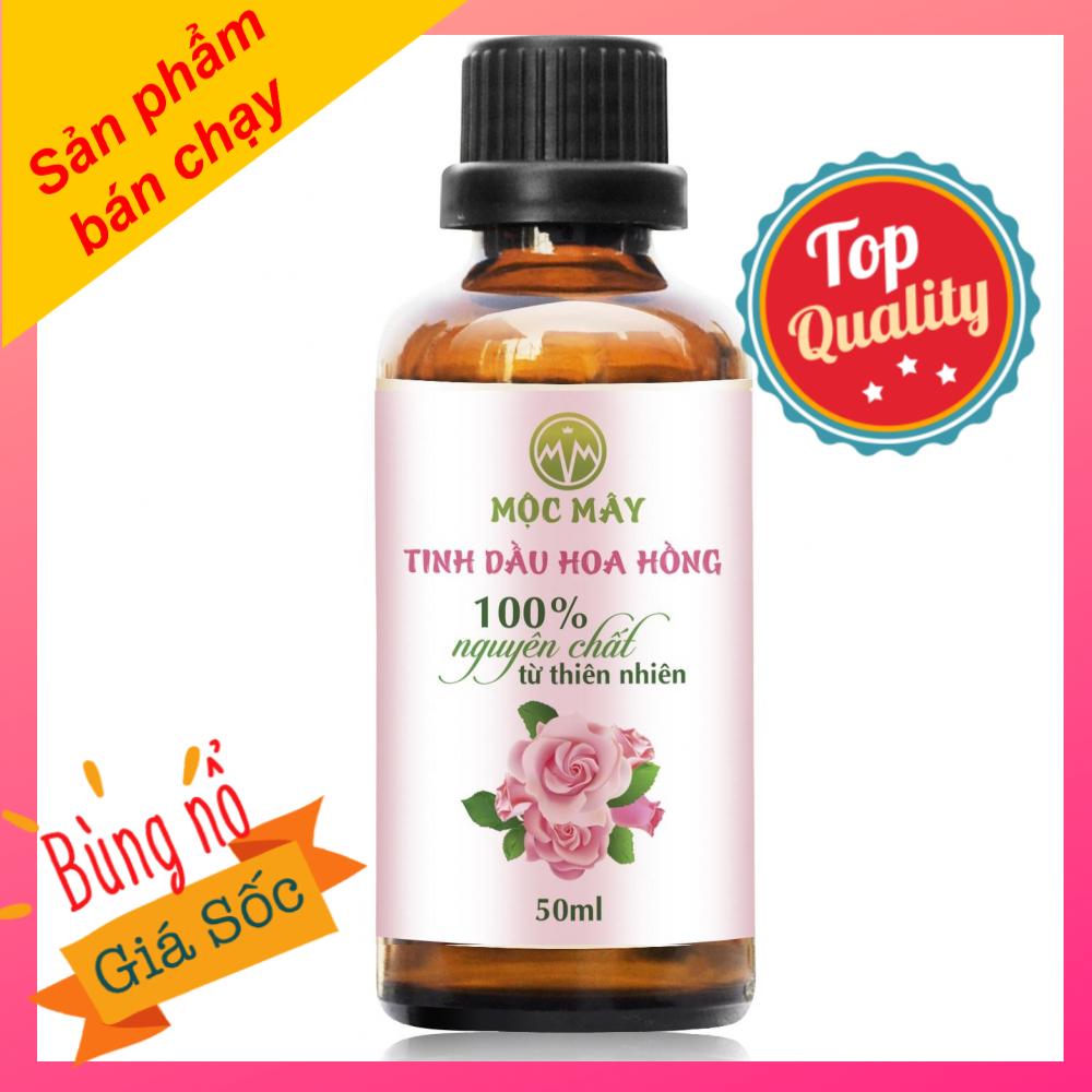 Tinh dầu hoa Hồng chai 50ml Mộc Mây - tinh dầu nguyên chất từ thiên nhiên xông phòng, thơm phòng, thư giản, đuổi muỗi