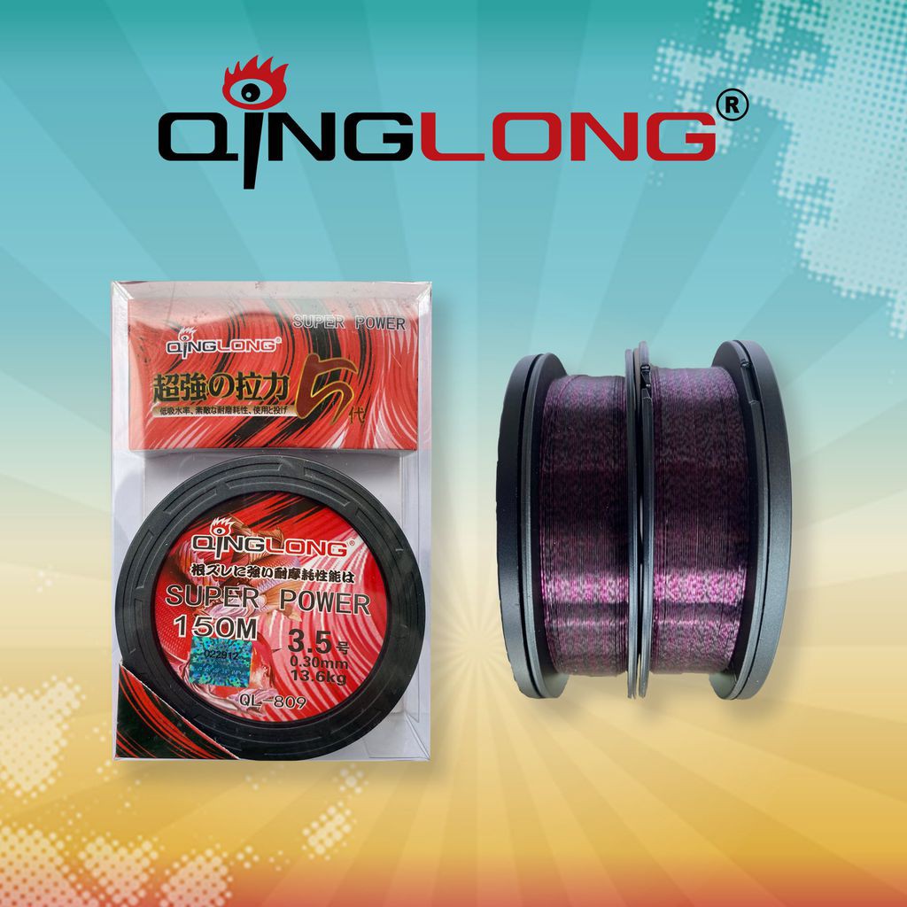 Cước trục qinglong simago vietnam- tím 150m - đốm trắng 100m