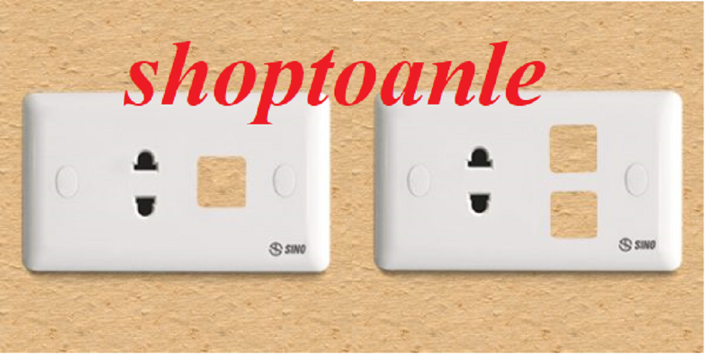 Mặt ổ cắm Sino S19 loại 1 ổ + 1 lỗ và 1 ổ + 2 lỗ. Mặt sino 1 ổ và 1 lỗ; 1 ổ và 2 lỗ - ổ đơn kèm lỗ SINO