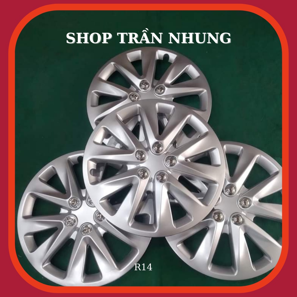 Ốp chụp mâm oto r14 - 14 inch - bộ 4 chiếc