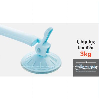 Thanh treo đồ nút hít tường,tủ quần áo, nhà bếp, phòng tắm có 6 móc chịu lực tiết kiệm diện tích