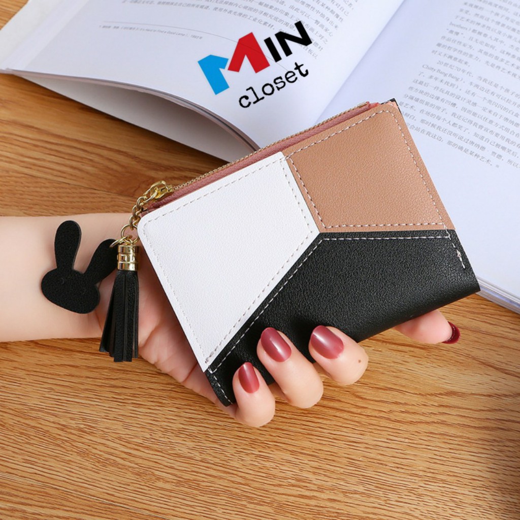 Ví bóp nữ Ví nữ cầm tay ngắn mini cao cấp nhiều ngăn giá rẻ V04 - Mincloset