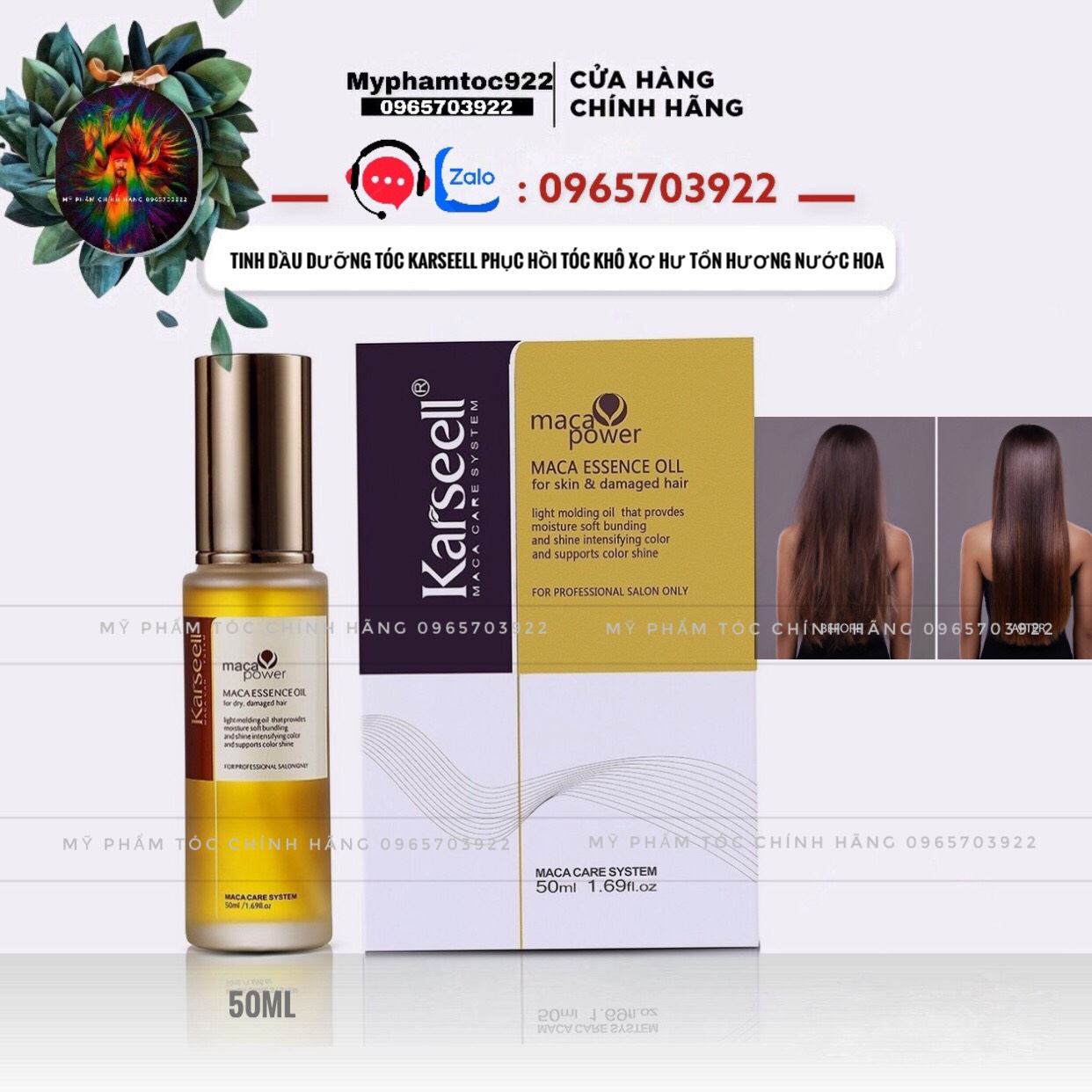 Tinh dầu dưỡng tóc KARSEELL Maca 50ml dưỡng tóc khô sơ tóc nhuộm giúp tóc phục hồi mềm mượt chuẩn salon tại nhà Minh Ngọc Xshop #22 Tinh dầu dưỡng tóc KARSEELL Maca 50ml dưỡng tóc khô sơ tóc nhuộm giúp tóc phục hồi mềm mượt chuẩn salon tại nhà Minh Ngọc Xshop