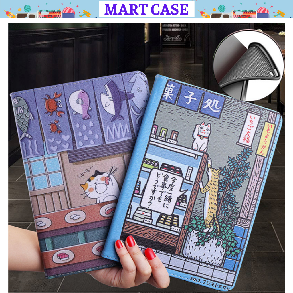 Ốp ipad bao da ipad silicon hình Mèo cute đáng yêu cho các đời ipad MART CASE