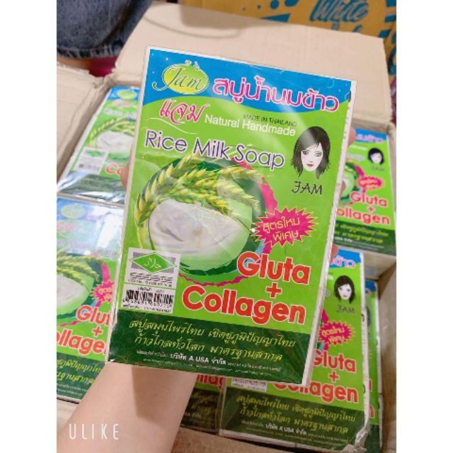 COM BO 3 Cục Xà Bông (Xà Phòng) Trắng Da Cám Gạo Jam  Thái Lan
