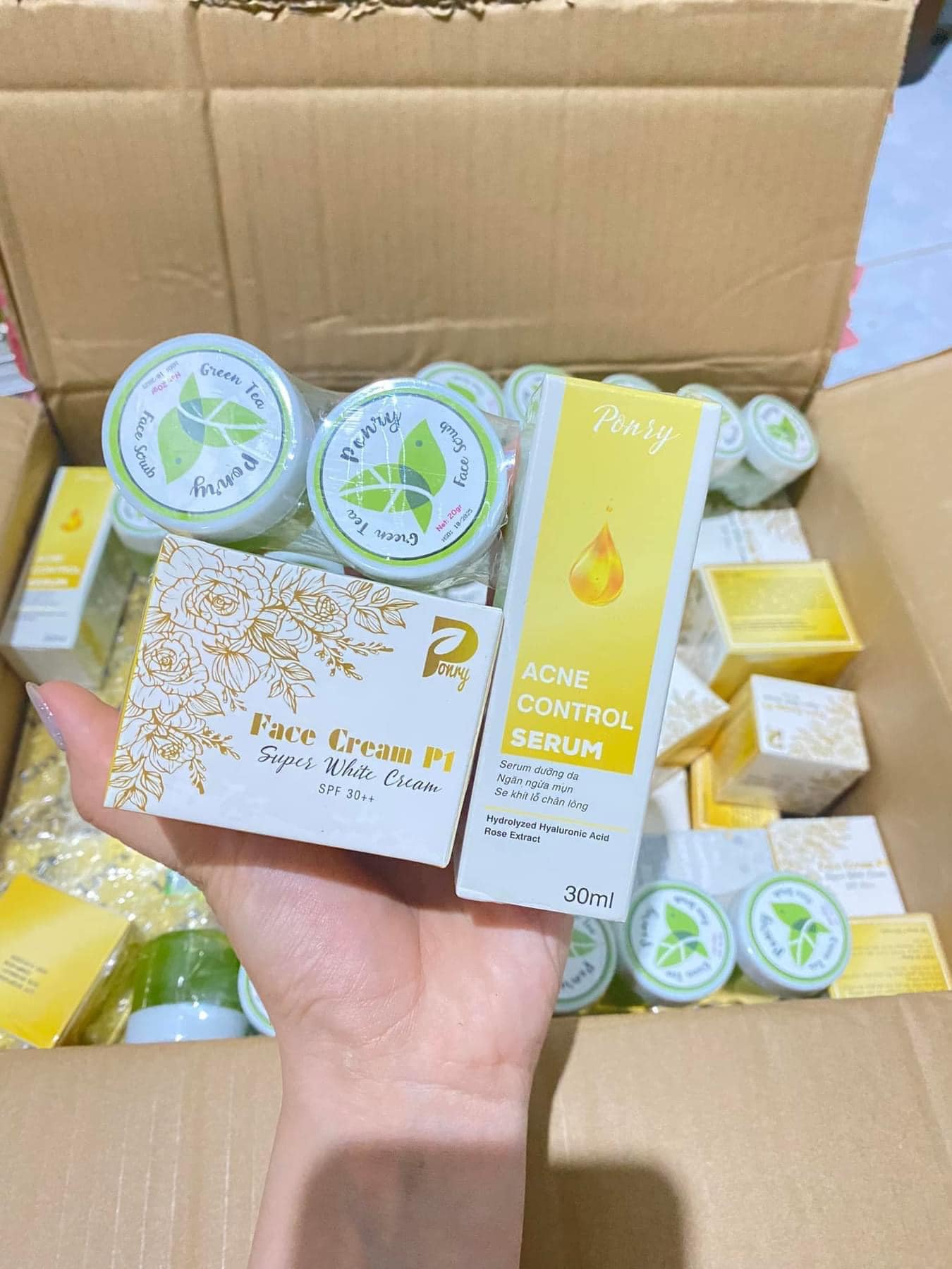 [HCM]COMBO KEM FACE P1 + SERUM 30ML PONRY (Chính hãng Ponry)