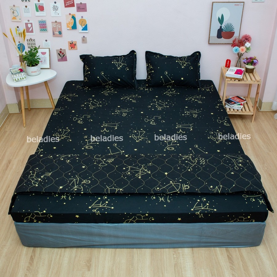☑✹◄ Ga chun bọc đệm poly cotton m6 hoặc m8 2m ga giường kèm 2 vỏ gối chưa gồm chăn và ruột gối