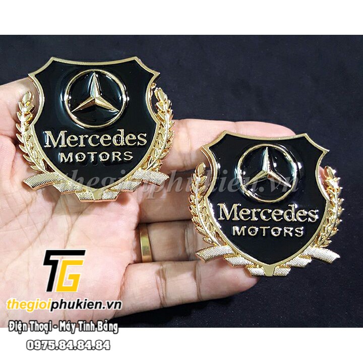 Bộ 2 Logo dạng Bông lúa theo xe Mercedes