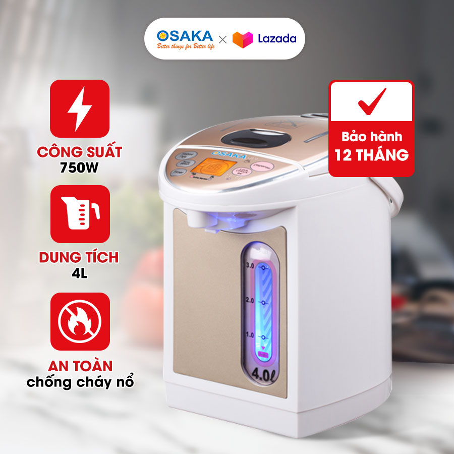 Bình thủy điện osaka ape406p - giữ ấm và đun sôi tự động