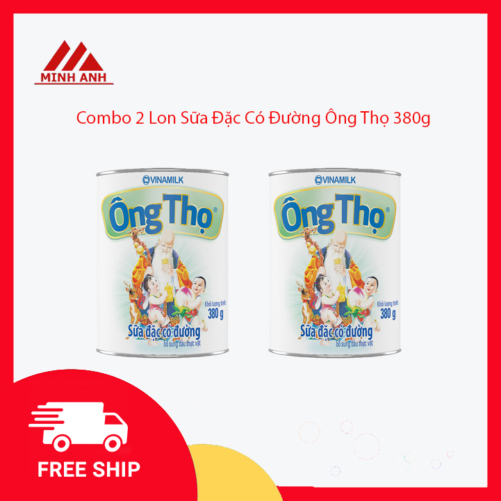 Combo 2 lon sữa đặc có đường ông thọ chữ xanh , vị thơm ngon đậm đà, sánh đặc, béo ngậy