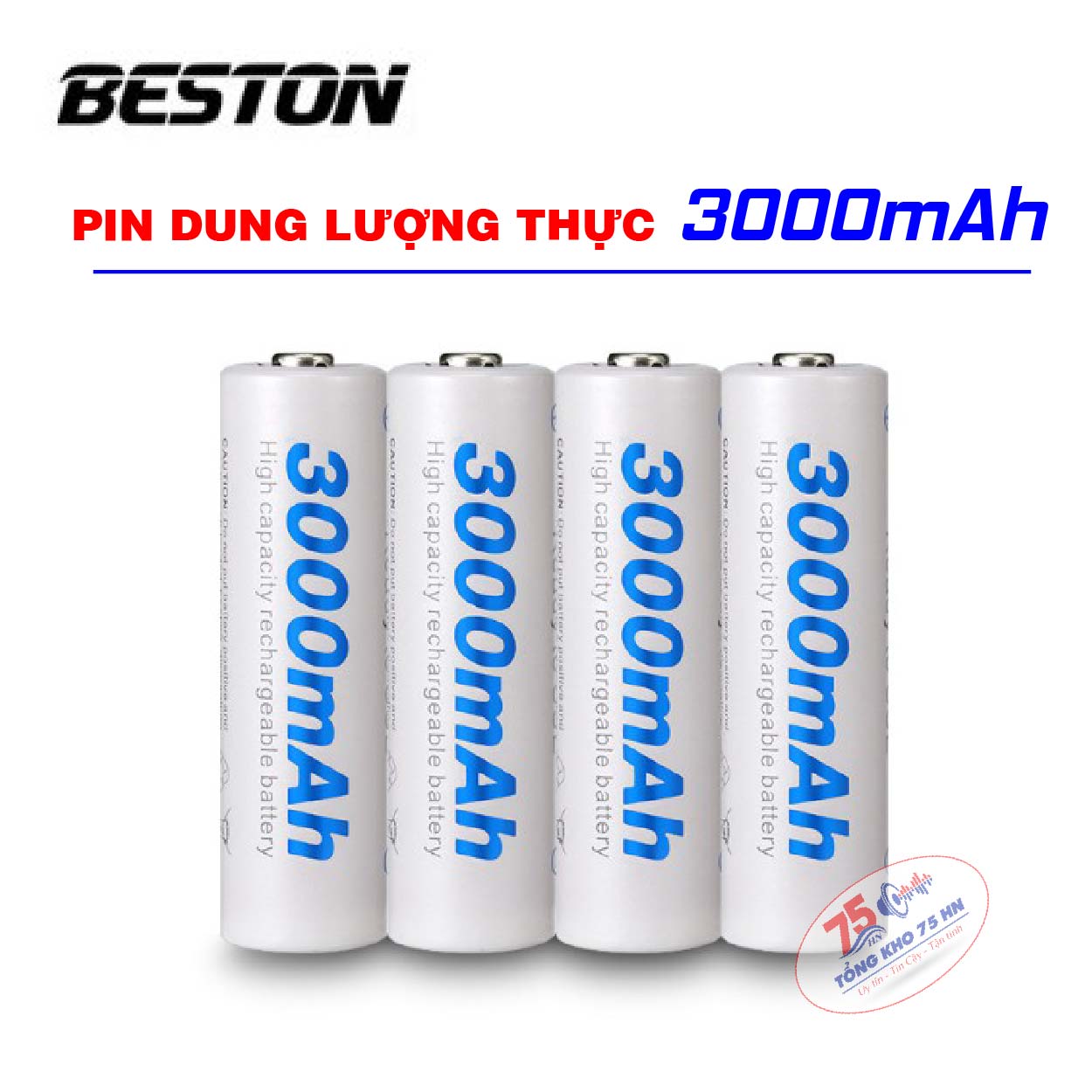04 pin AA 3000mAh BESTON chính hãng - Pin sạc BESTON Pin mic không dây, camera, pin điều khiển