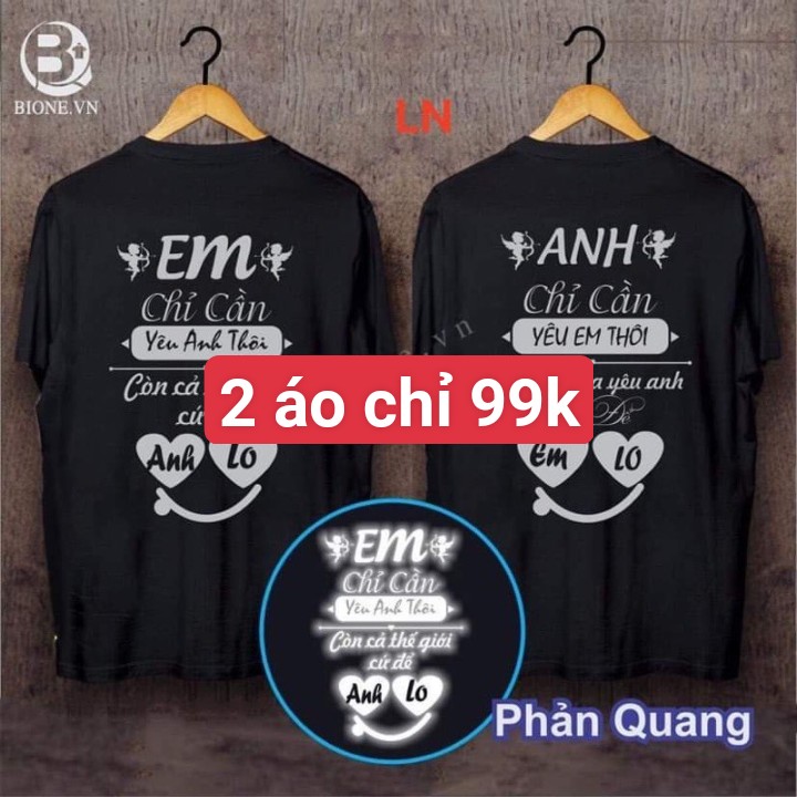 ÁO ĐÔI CHỮ PHẢN QUANG CỰC DỄ THƯƠNG (2 mẫu)