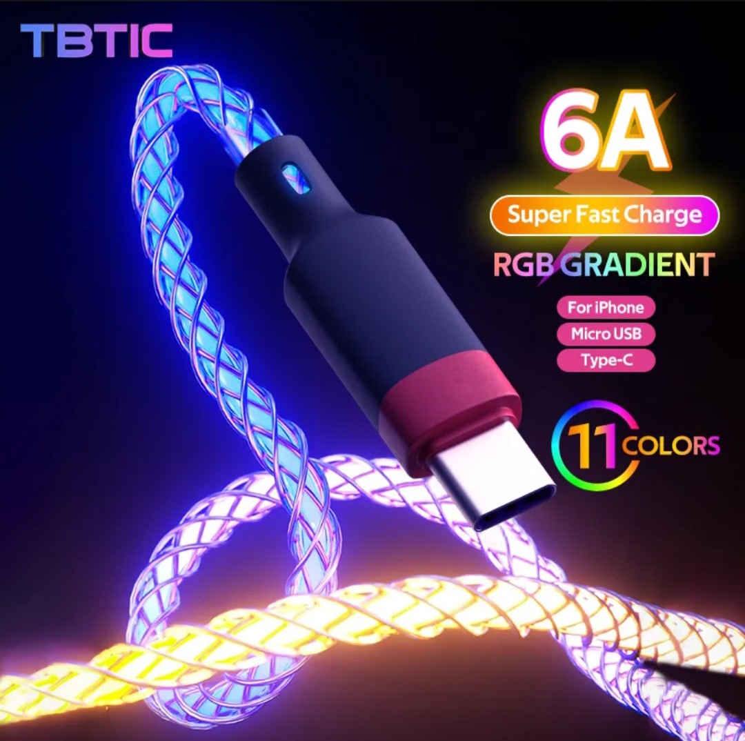 Cáp sạc nhanh full đèn led cục ngàu hàng đẹp cáp sạc siêu nhanh usb 3a có đèn báo cho điện thoại apple microusb android type-c, chiều dài đường dây 1m