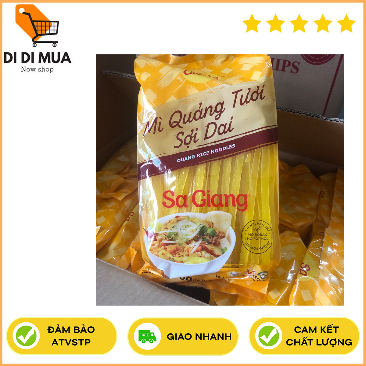 Mì quảng Sa Giang 400gram, món ngon trứ danh đã có mặt tại shop Didimua, sạch, ngon, dai, an toàn vệ sinh thực phẩm