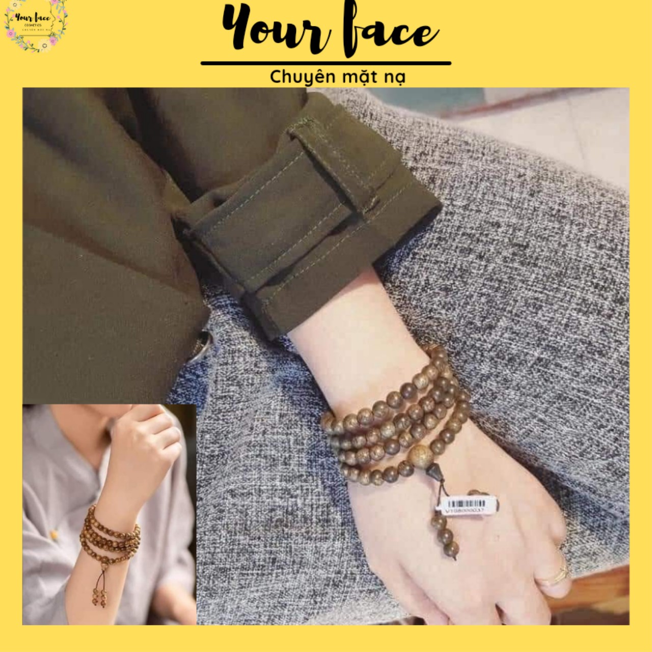 [FreeshipMAX] Vòng tay trầm hương 108 hạt nữ đem đến may mắn, tài lộc | Trầm tốc Lào tự nhiên