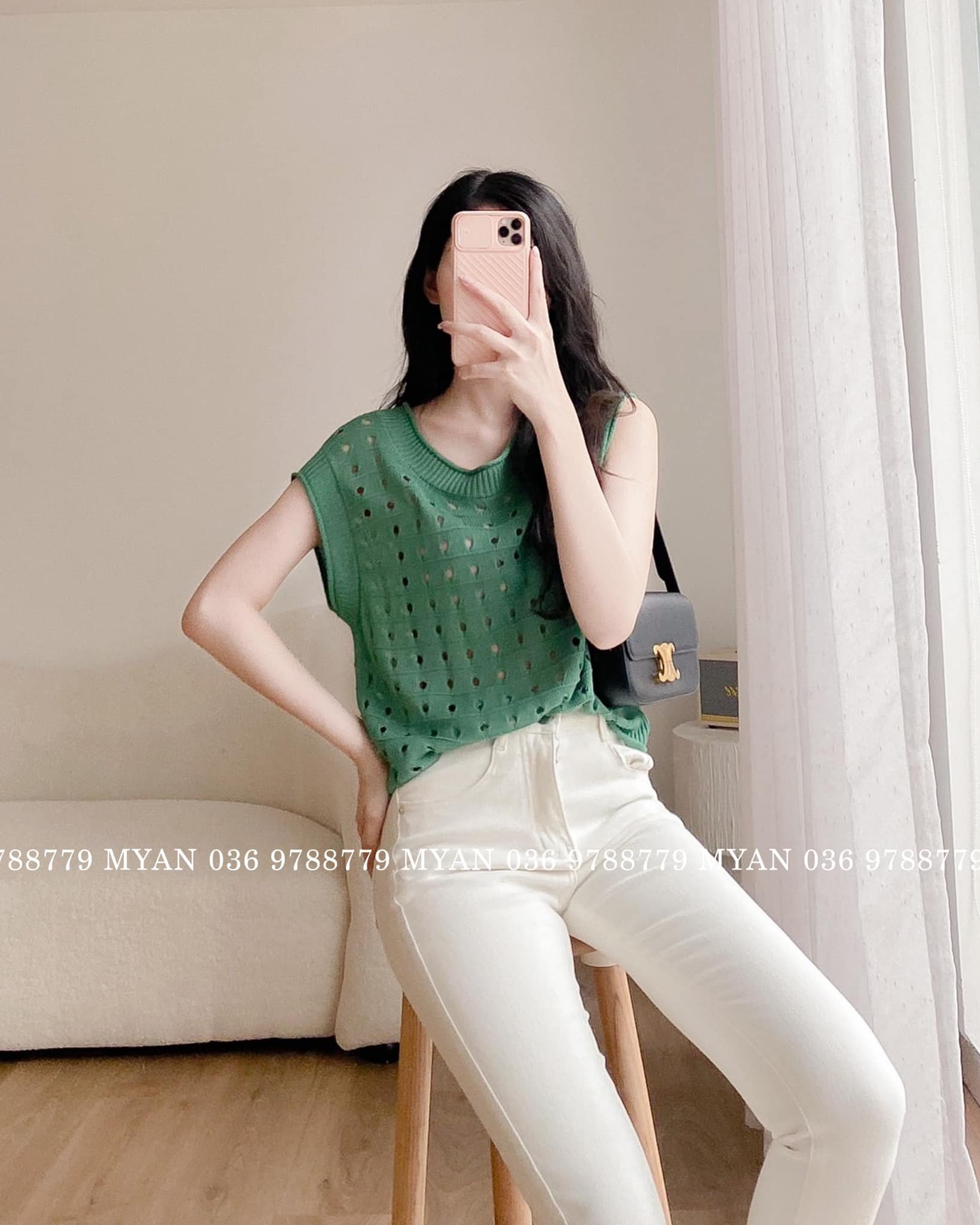 Áo 3 lỗ nữ - tank top len mỏng - áo sát nách hè myan - a062211