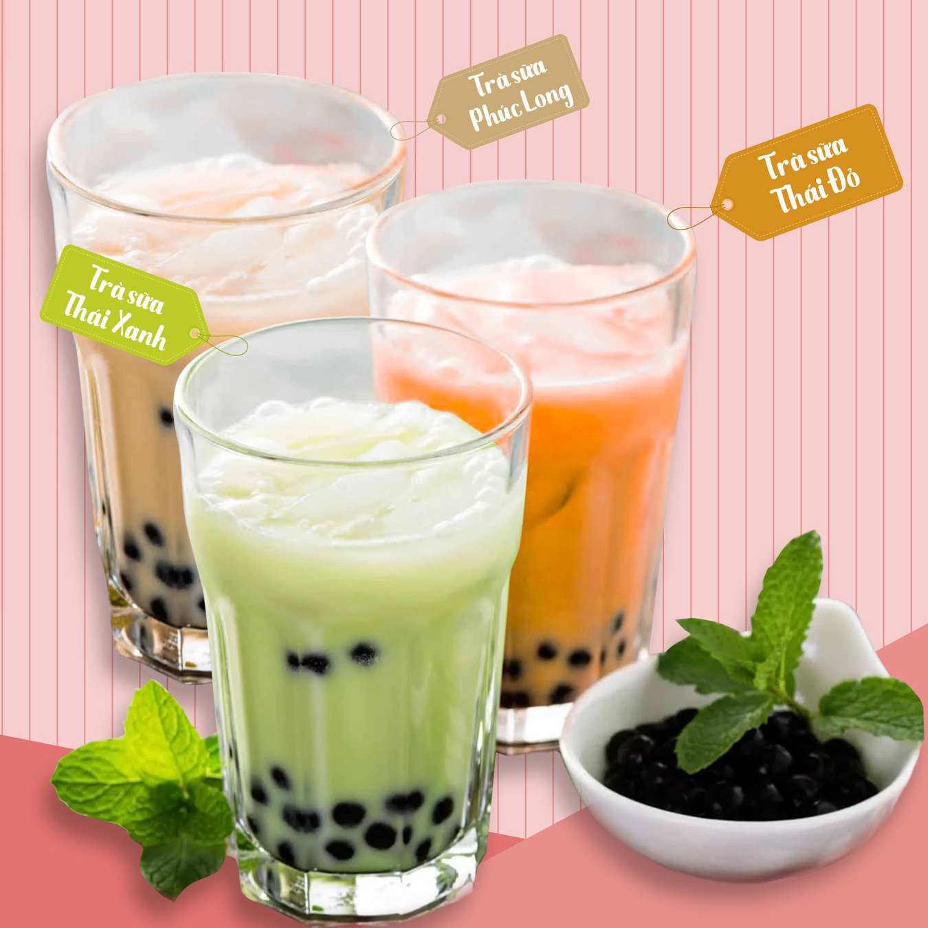 Set Trà Sữa Phúc Long ( Set 6 Ly) Tặng Kèm Công Thức - Nhớ Bếp