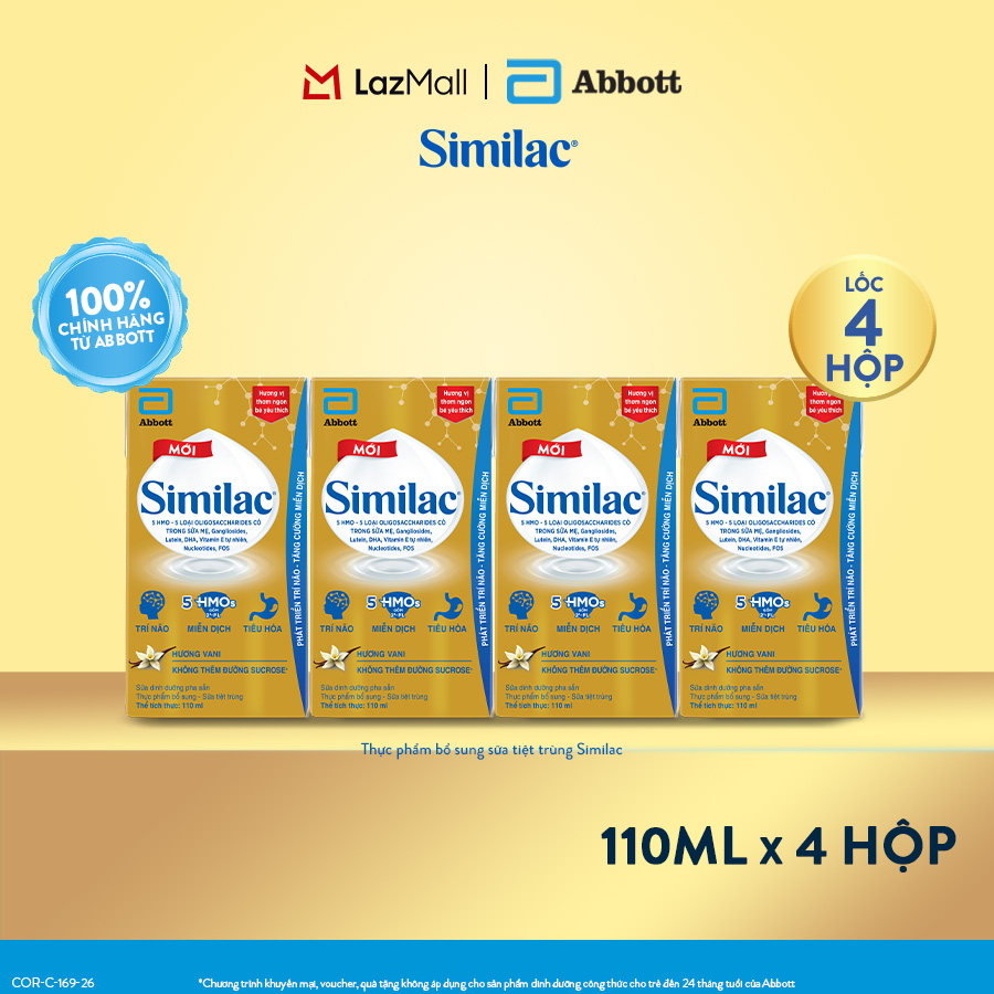 [QT từ Similac] Lốc 4 hộp sữa nước Similac Eye-Q 110ml