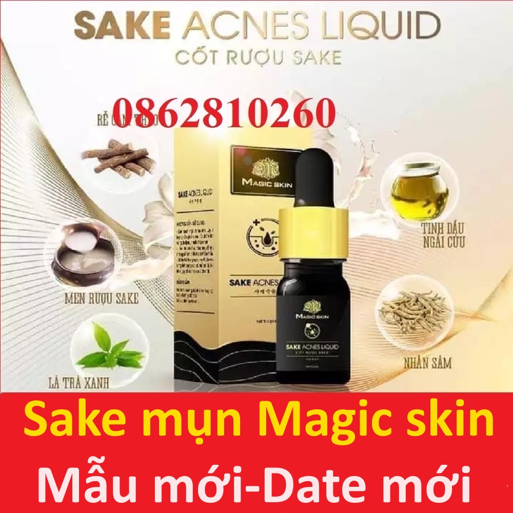 Serum tinh chất chấm mụn không sưng cốt rượu sake Sake Acnes Liquid Magic Skin