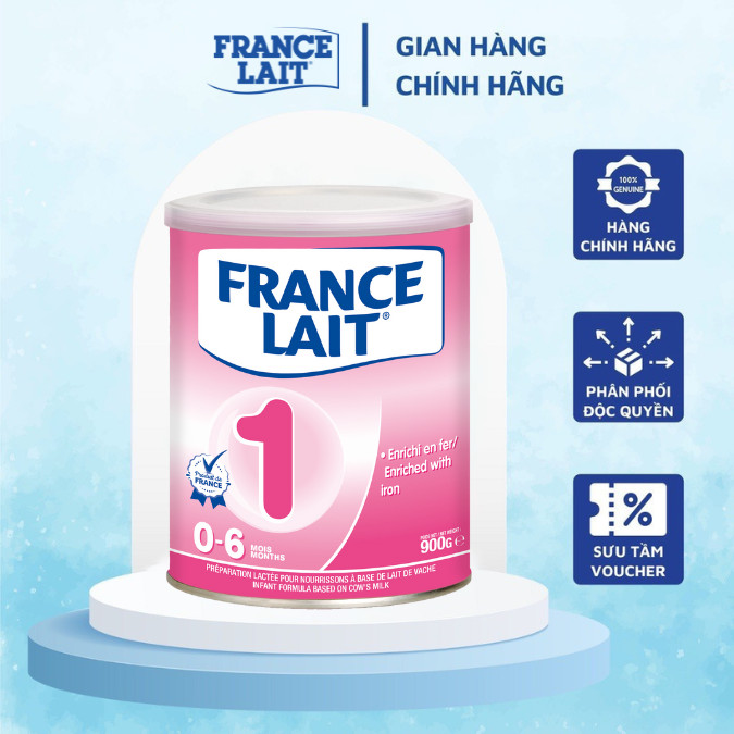 Sữa france lait số 1-900gr. sản phẩm chính hãng có tem code qr dán dưới đáy lon
