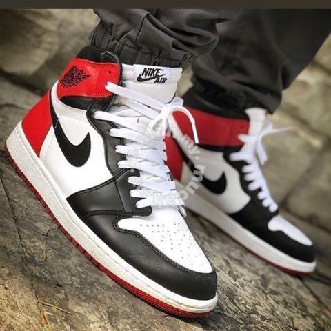 Giày Sneaker J0rdan 1 High satin Black toe ( JD1 Màu đỏ đen mũi giày trắng)