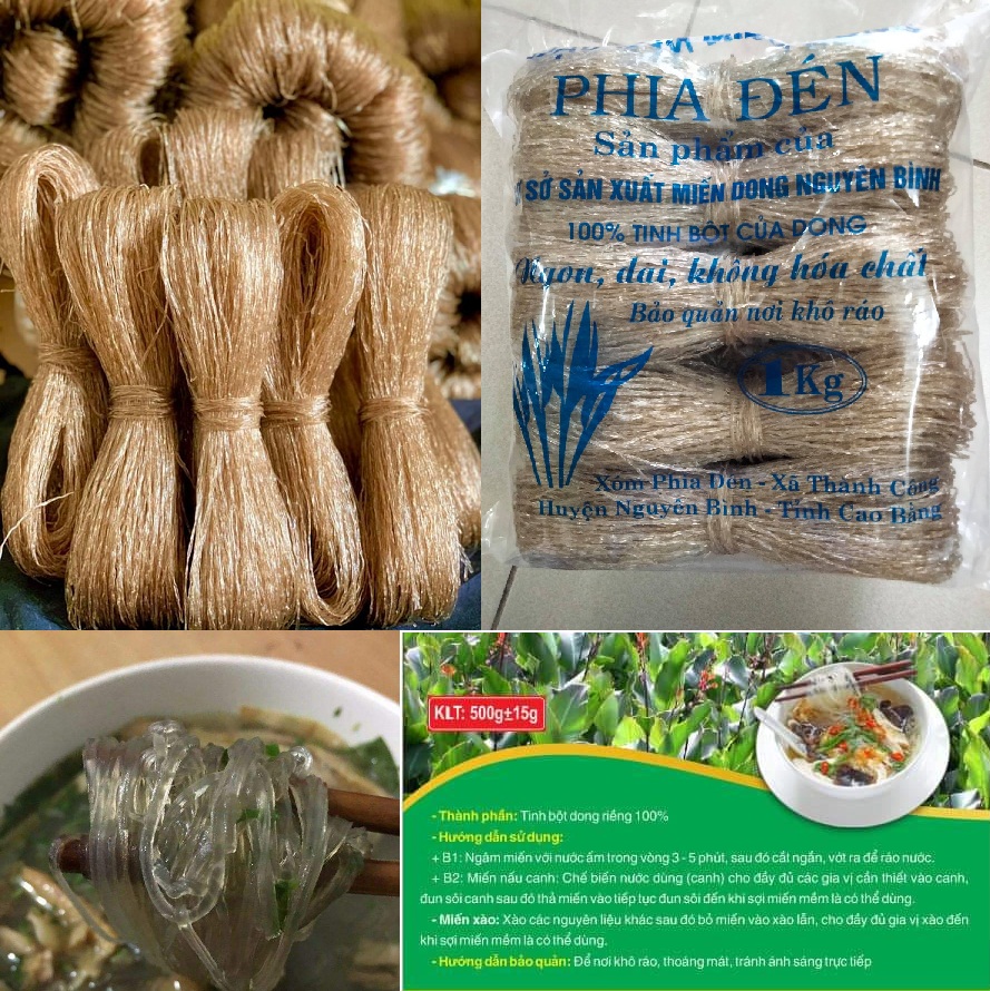 Đặc sản - Miến dong phia đén 1kg. Đậm dà hương vị dong rừng