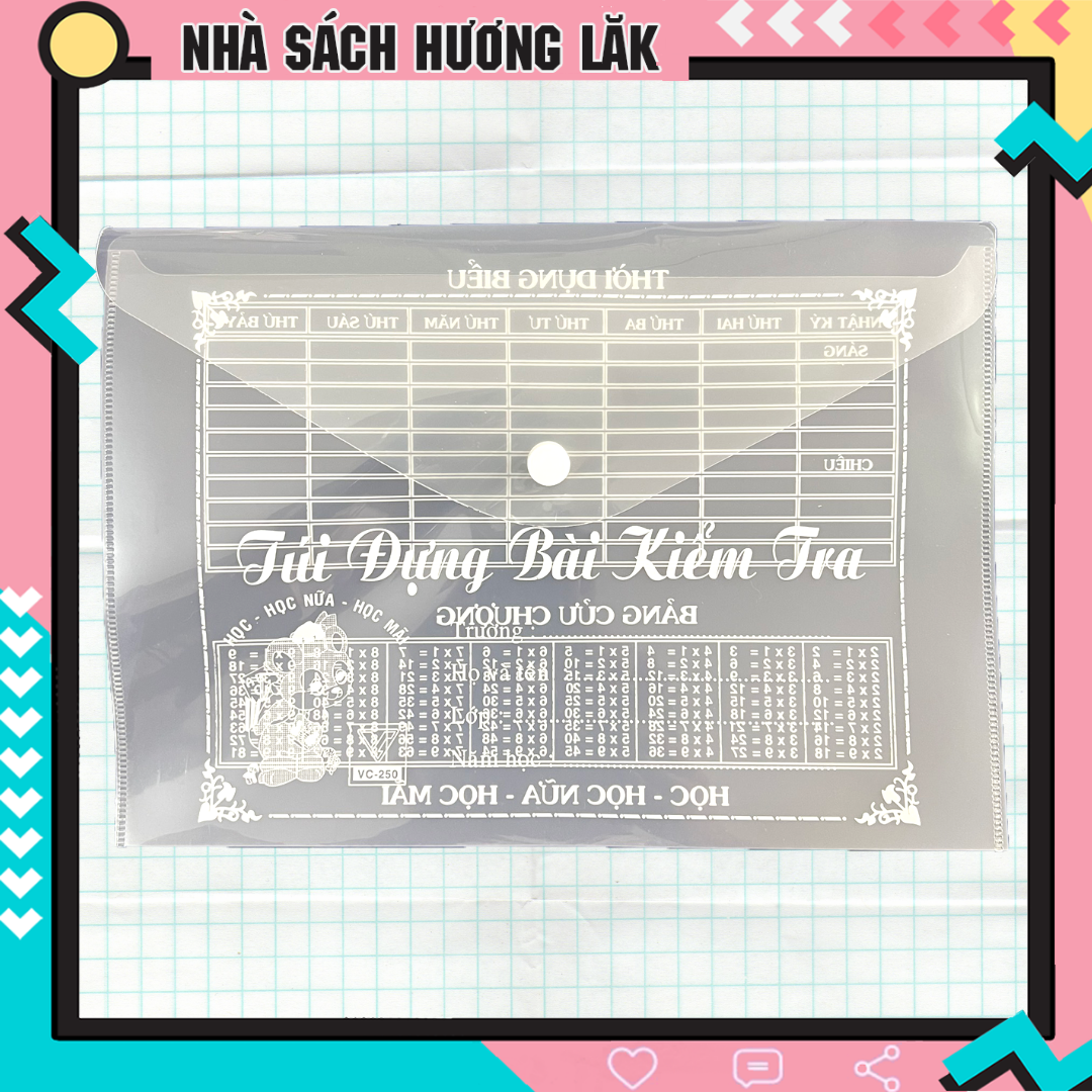 Bìa hồ sơ A5 - Túi nhựa đựng bài kiểm tra