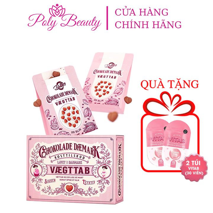 Kẹo socola giảm cân Đan Mạch Chokolade Vægttab chính hãng giúp hỗ trợ giảm mỡ thừa cấp tốc hiệu quả làm thon cơ thể hộp 40 viên
