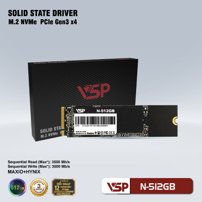 Ổ Cứng SSD VSP NVME - PCIE REV3 N-512GB