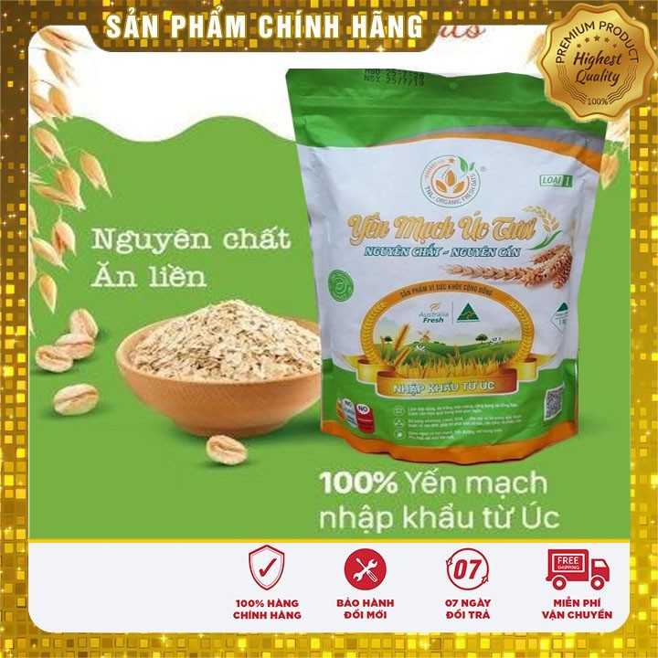 Yến Mạch Úc Tươi- Siêu Giảm Cân 3-6kg 1 bịch 100% yến mạch nguyên chất đã được cán vỡ, có thể ăn sống