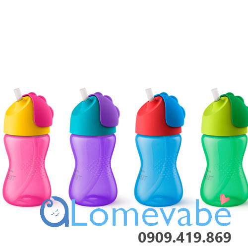 [HCM]BÌNH TẬP UỐNG CÓ ỐNG HÚT KHUNG LONG BENNY 330ML PHILIPS AVENT SCF792/20 MÀU TÍM