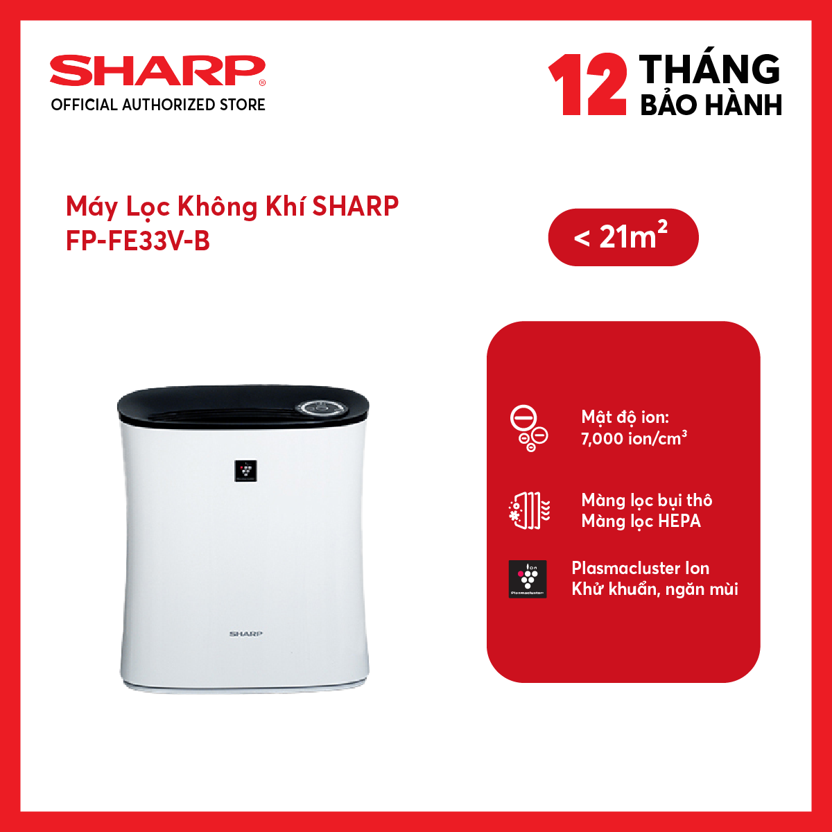 Máy lọc không khí và tạo ion Sharp FP-FE33V-B