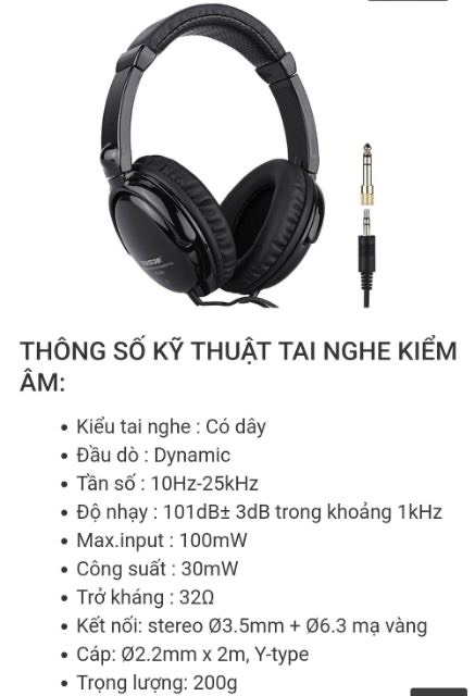 Headphone tai nghe kiểm âm chuyện nghiệp takstar hd2000