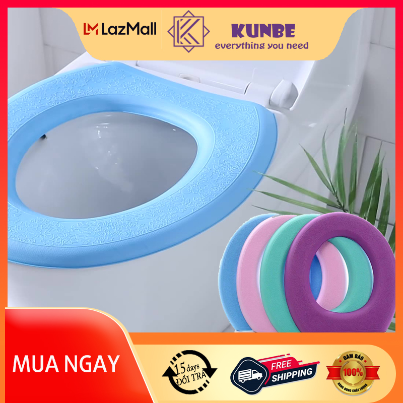 Miếng Lót Bồn Cầu Giữ Ấm Mùa Đông KUNBE, Tấm Lót Bồn Cầu Chống Thấm Nước Chất Liệu Mút Xốp EVA Mềm Mại Ấm Áp