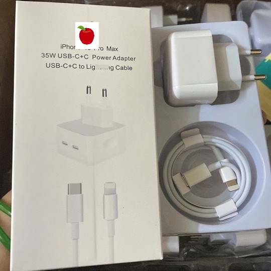 Bộ sạc nhanh ip 35w, 2 cổng Type C sạc cho 2 thiết bị cùng lúc, công nghệ PD cho điện thoại từ 8 tới 13proamx và máy tính bảng